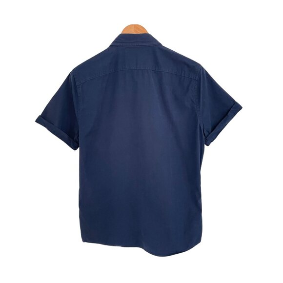 Men's Navy Blue Short Sleeve Shirt - Picture 3 of 14